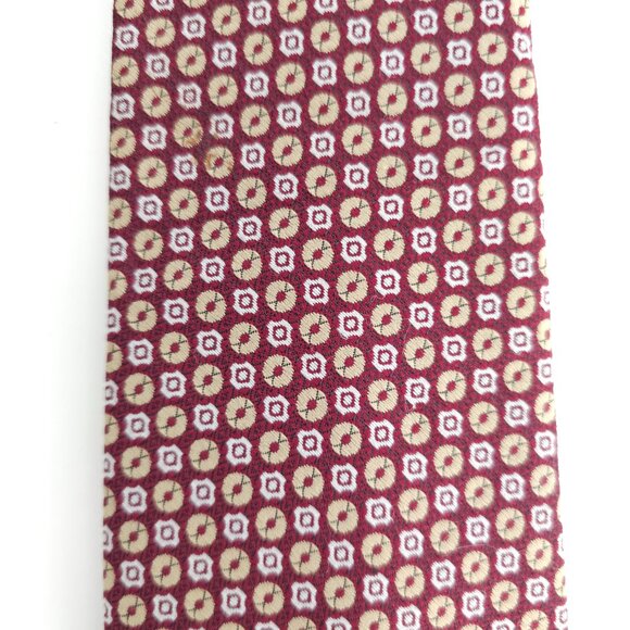Superba Men Necktie 100% Polyester Geometric Red Beige Size 55x4 - NWOT - Picture 2 of 5